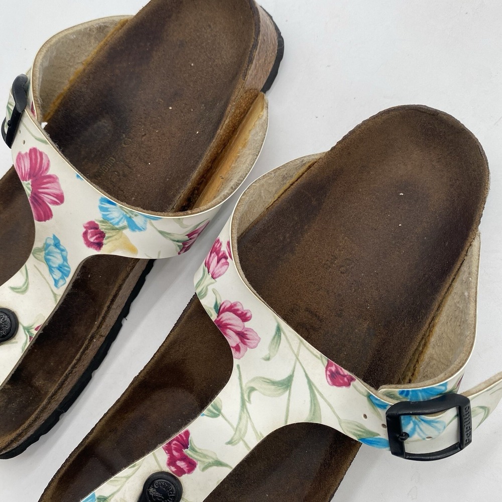 Papillio By Birkenstock Gizeh White Floral Platform Thong Sandals US 10 SEE PICS - Picture 6 of 15